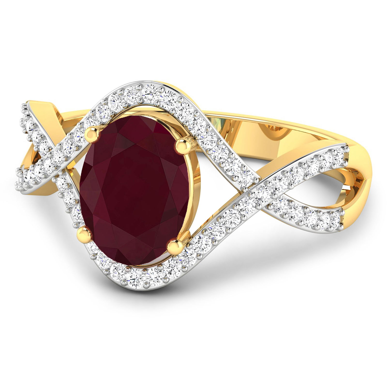 14KT Yellow Gold 1.5ctw Ruby and Diamond Ring - 2