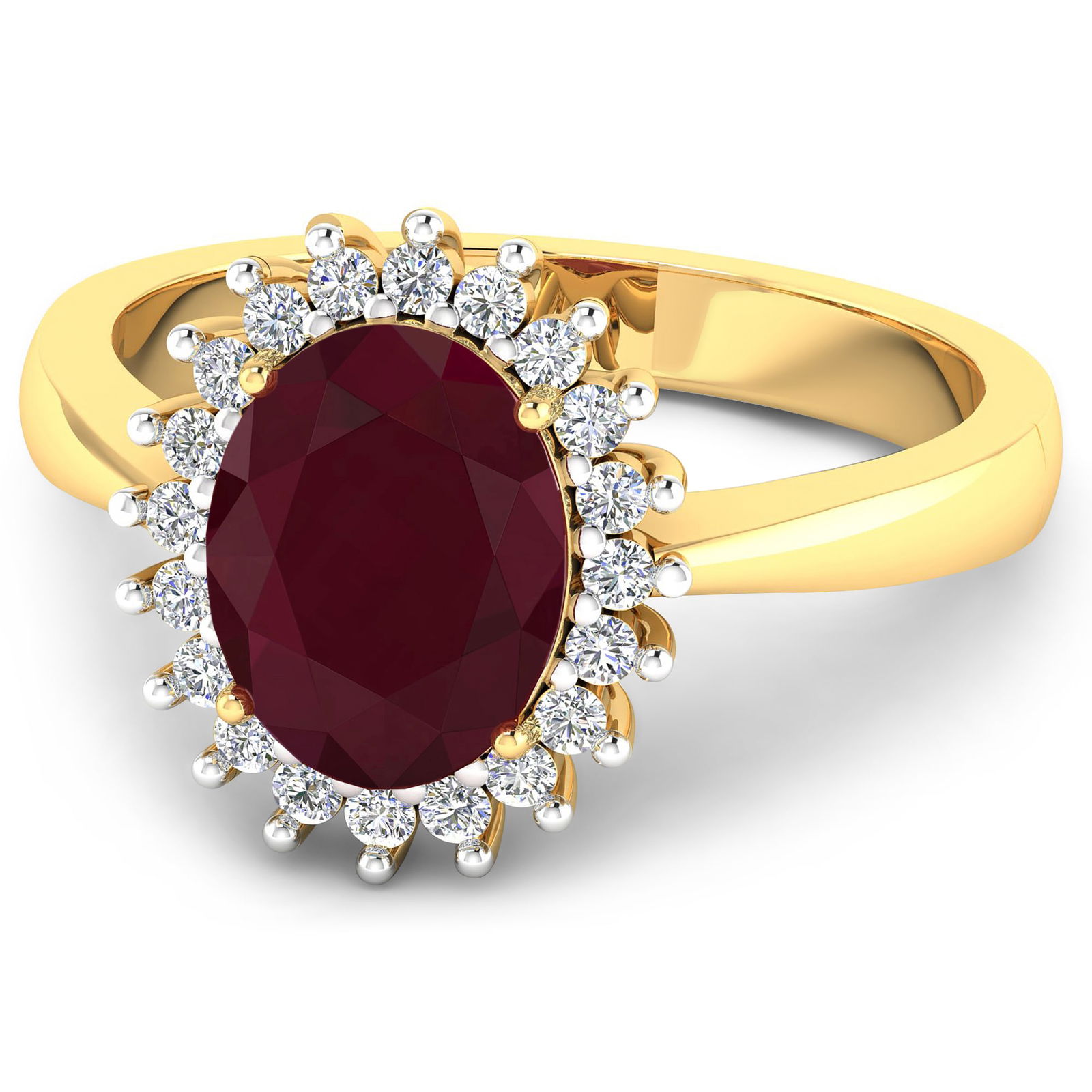 14KT Yellow Gold 1.5ct Ruby and Diamond Ring - 3