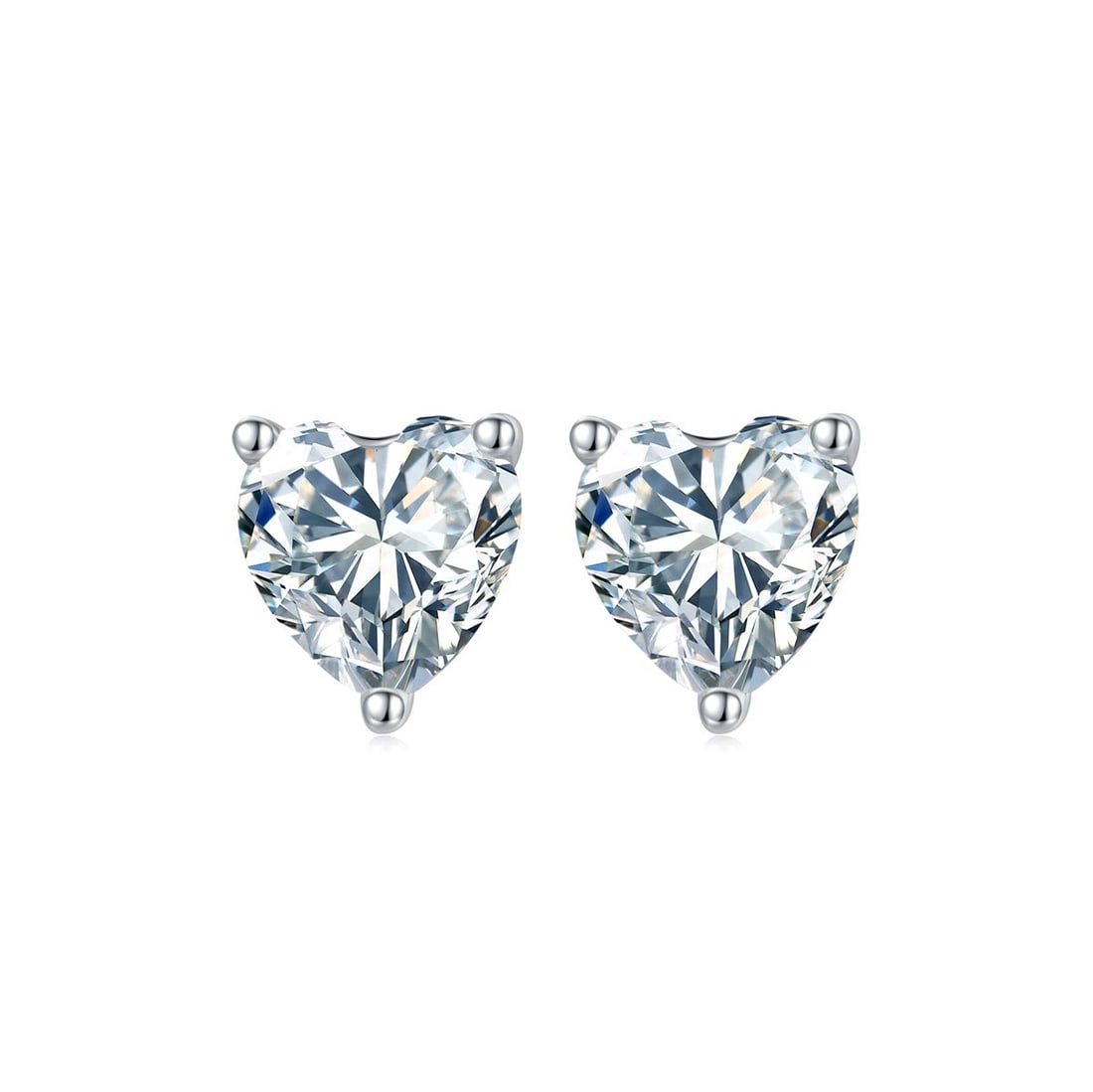 Sparkling Fire Moissanite Solid Silver Earrings: These Beautiful VVS1 Earrings are Eye Clean and bursting out with a full spectrum of colors.1 Cttw and the color is approx. I-J. They are mounted in .925 solid sterling silver with 14 Kt White Gold Ov
