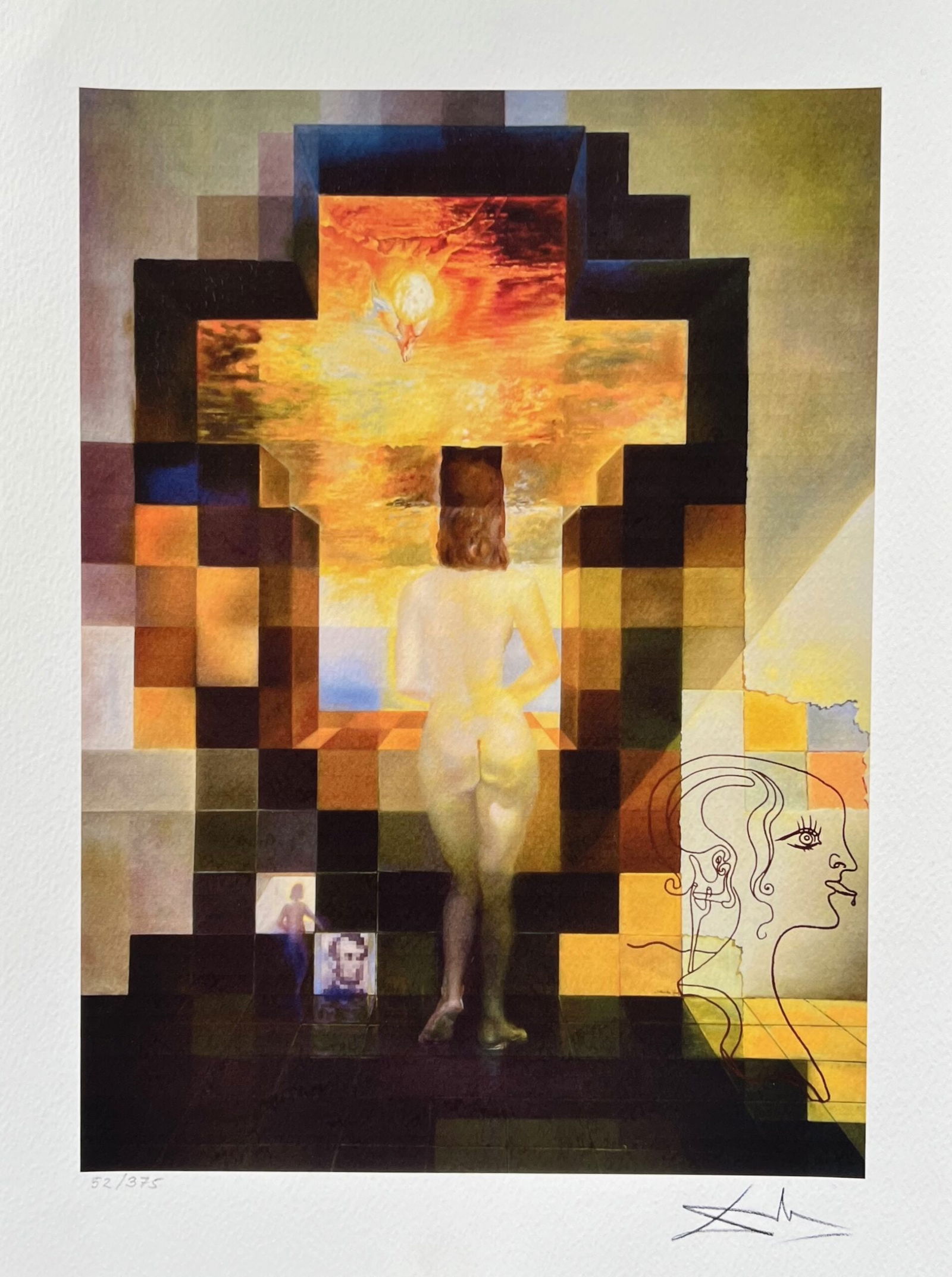 Salvador Dali DALIVISION Facsimile Signed & Numbered Giclee Art: This is a limited edition giclee titled Dalivision by Salvador Dali. This piece is facsimile signed on the lower right. Pencil numbered from an edition of 375. Paper measures 16 inches x 12 inches. Im