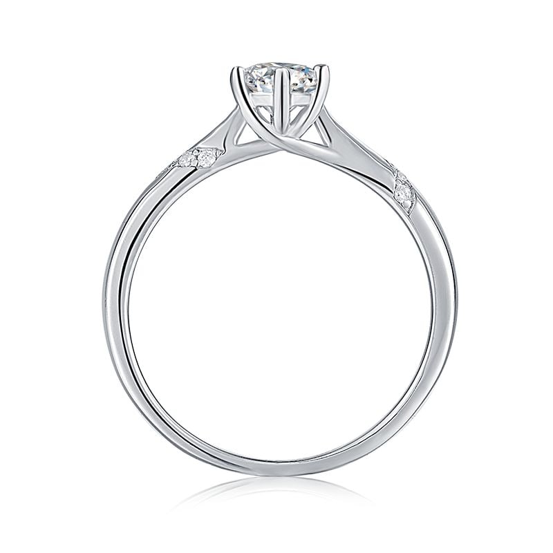 Sparkling Fire Moissanite Solid Silver Ring - 3