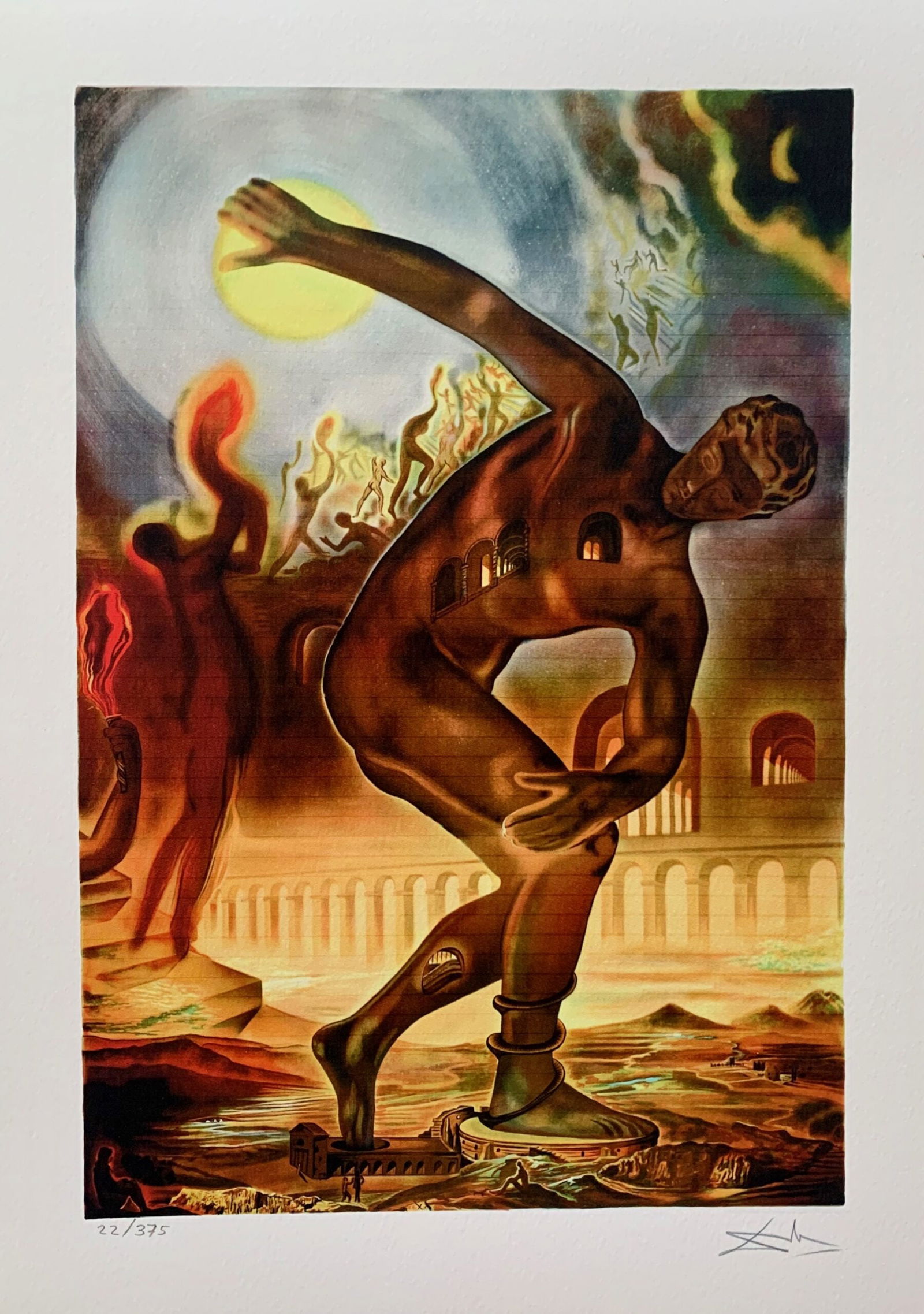 Salvador Dali COSMIC ATHLETE Facsimile Signed Limited Edition Giclee (1 of 1)