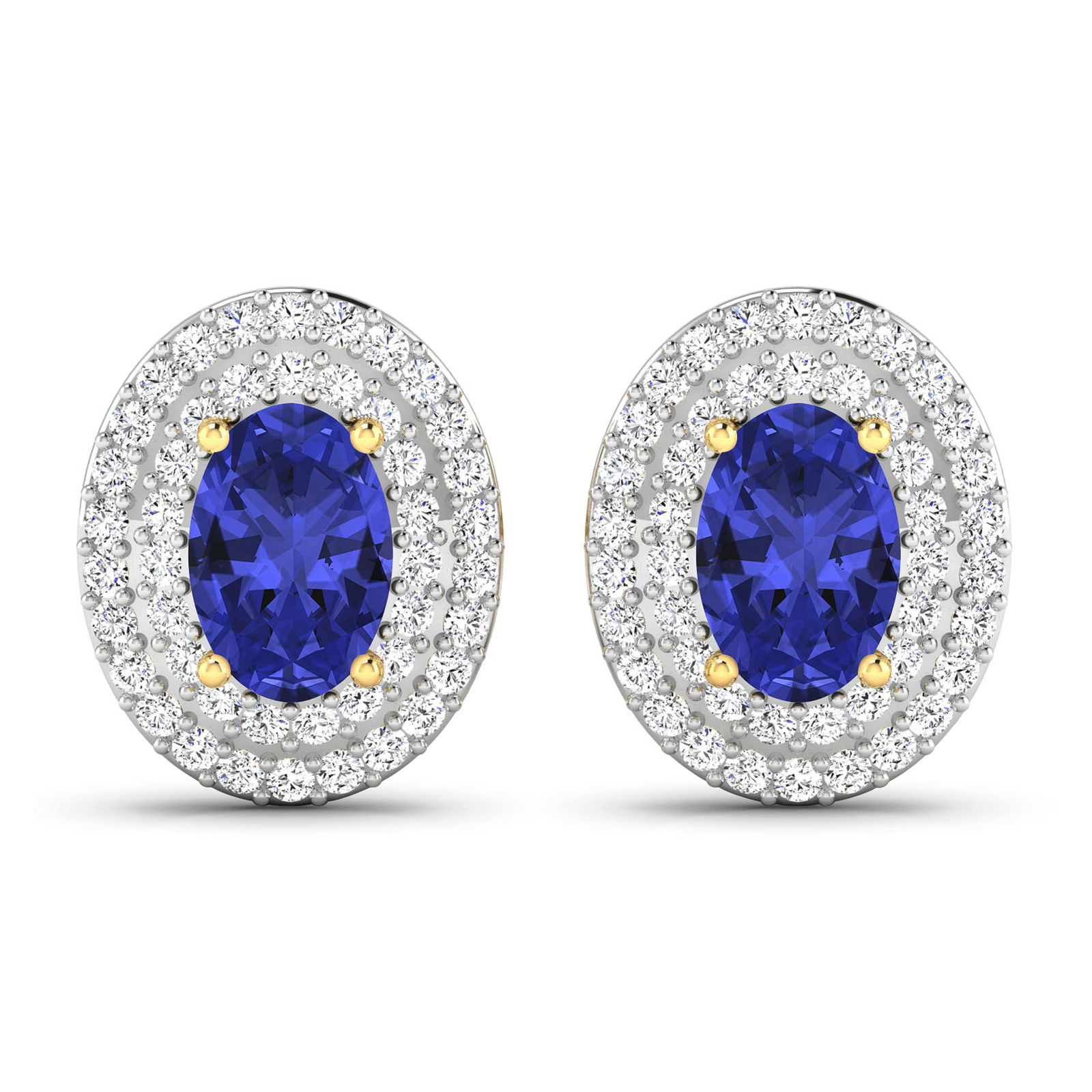 14KT Yellow Gold 0.76ctw Tanzanite and Diamond Earrings (1 of 4)
