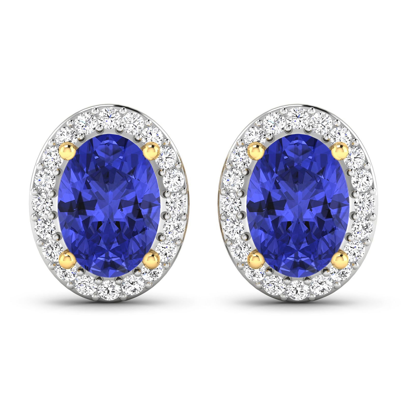 14KT Yellow Gold 1.24ctw Tanzanite and Diamond Earrings (1 of 4)