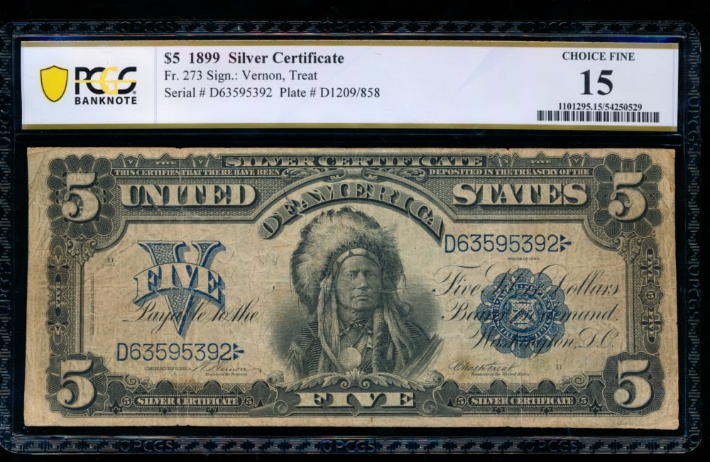 1899 $5 Chief Silver Certificate PCGS 15 (1 of 2)