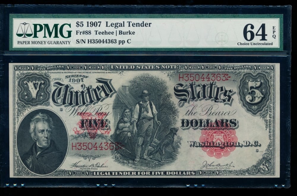 1907 $5 Legal Tender Note PMG 64EPQ (1 of 2)