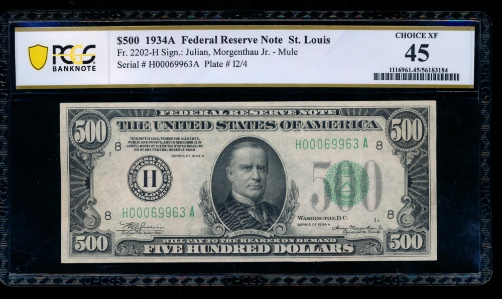 1934A $500 St Louis FRN PCGS 45 (1 of 2)