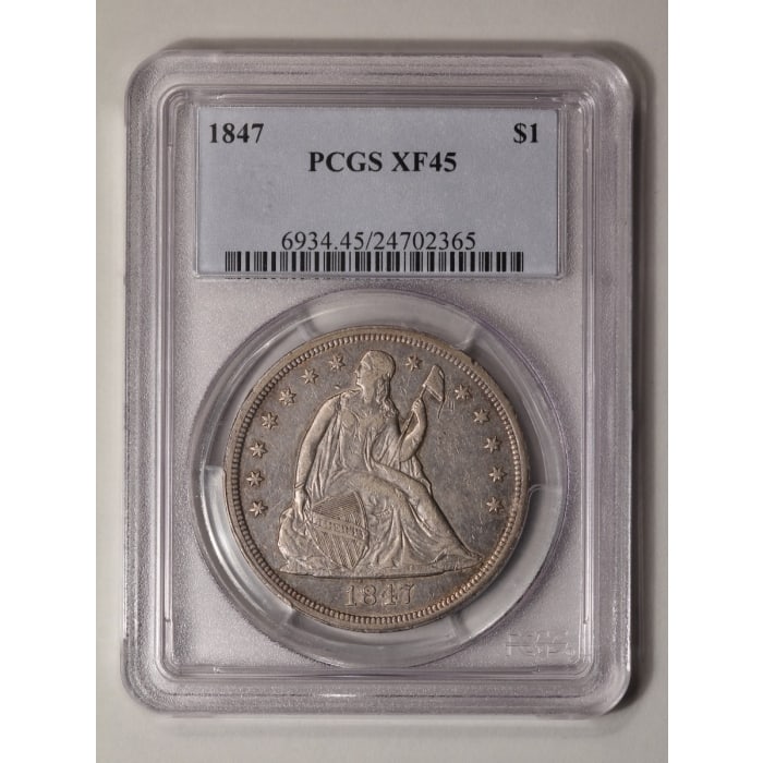 1847 $1 Seated Liberty Dollar PCGS XF45 (1 of 2)