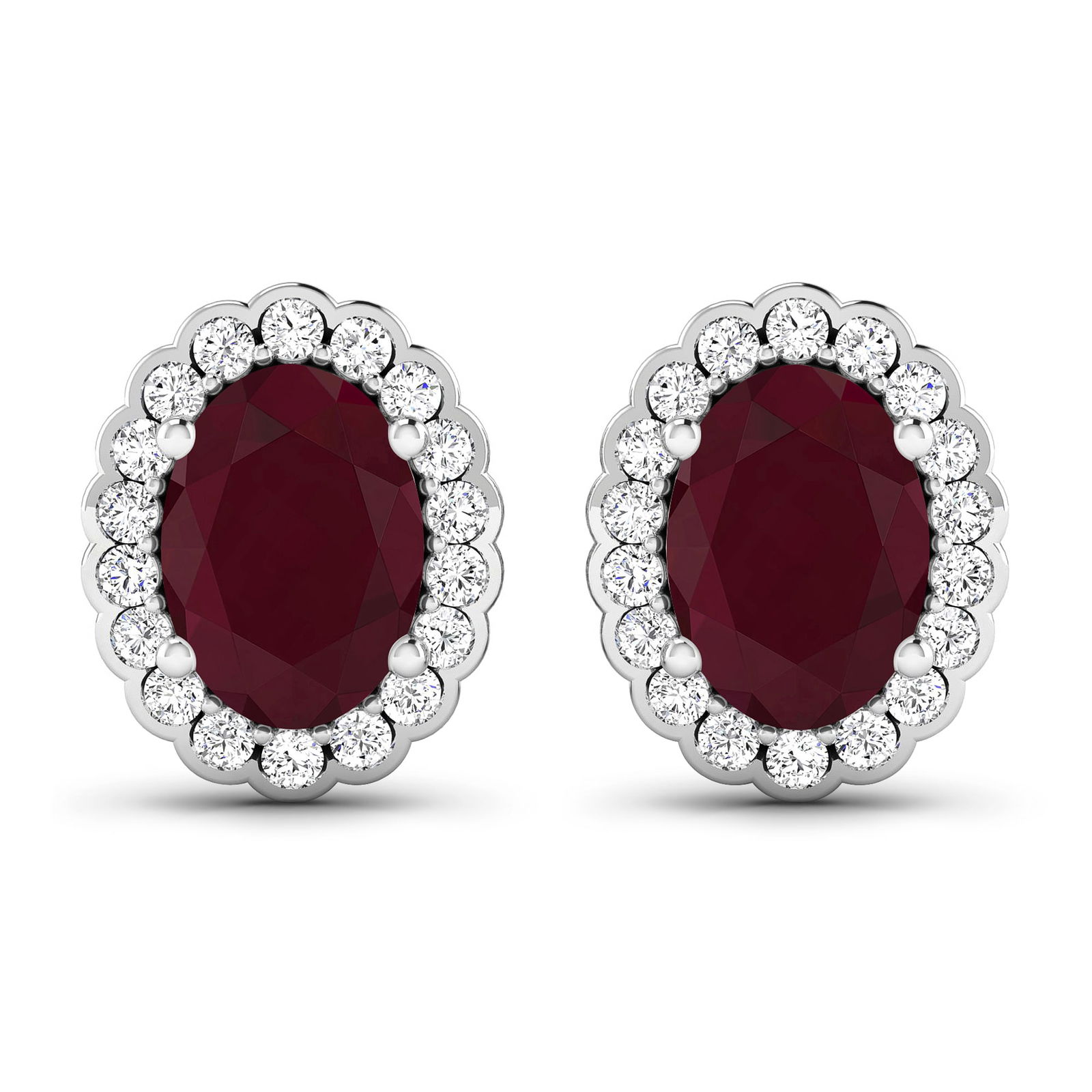 14KT White Gold 1.7ctw Ruby and Diamond Earrings (1 of 4)
