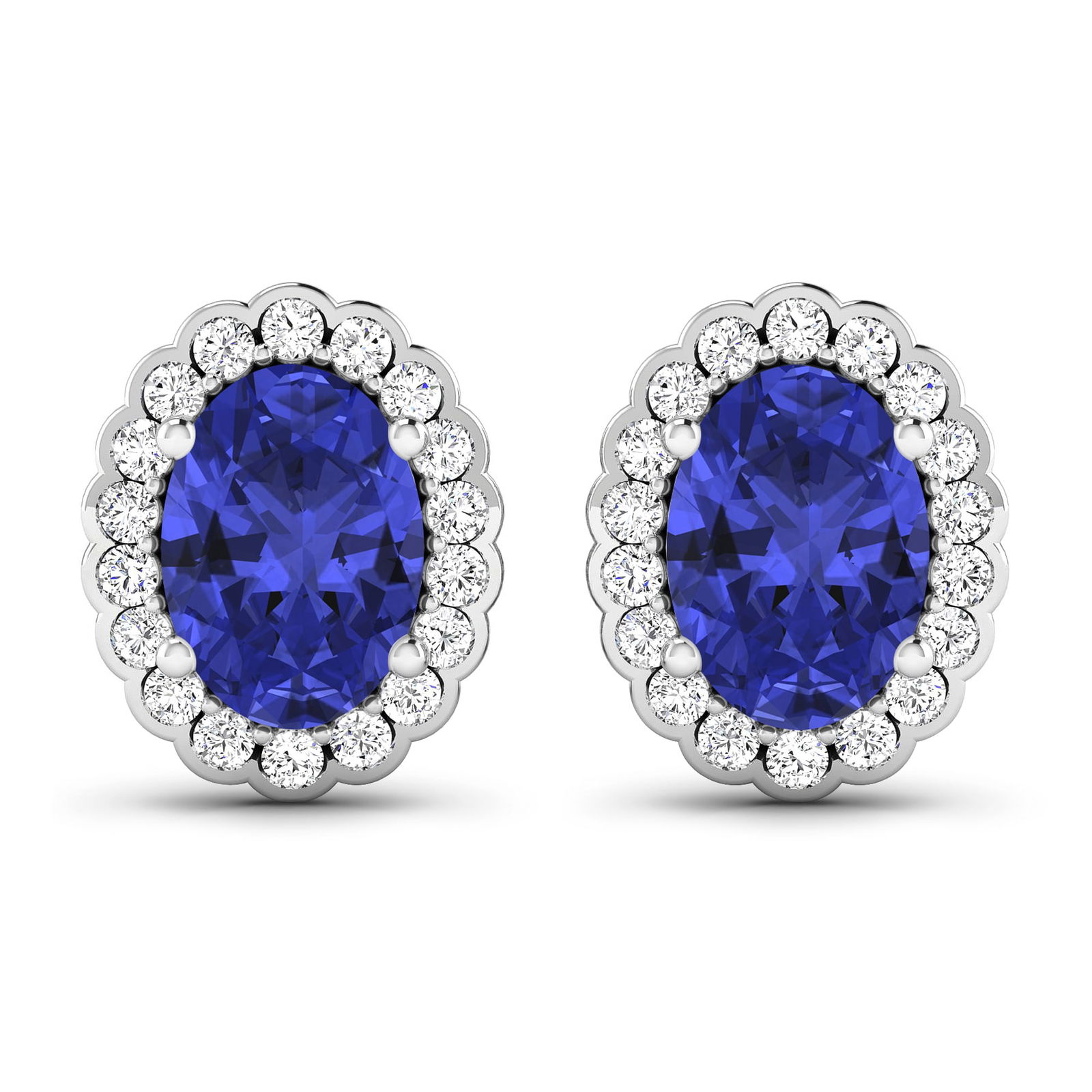 14KT White Gold 1.24ctw Tanzanite and Diamond Earrings (1 of 4)
