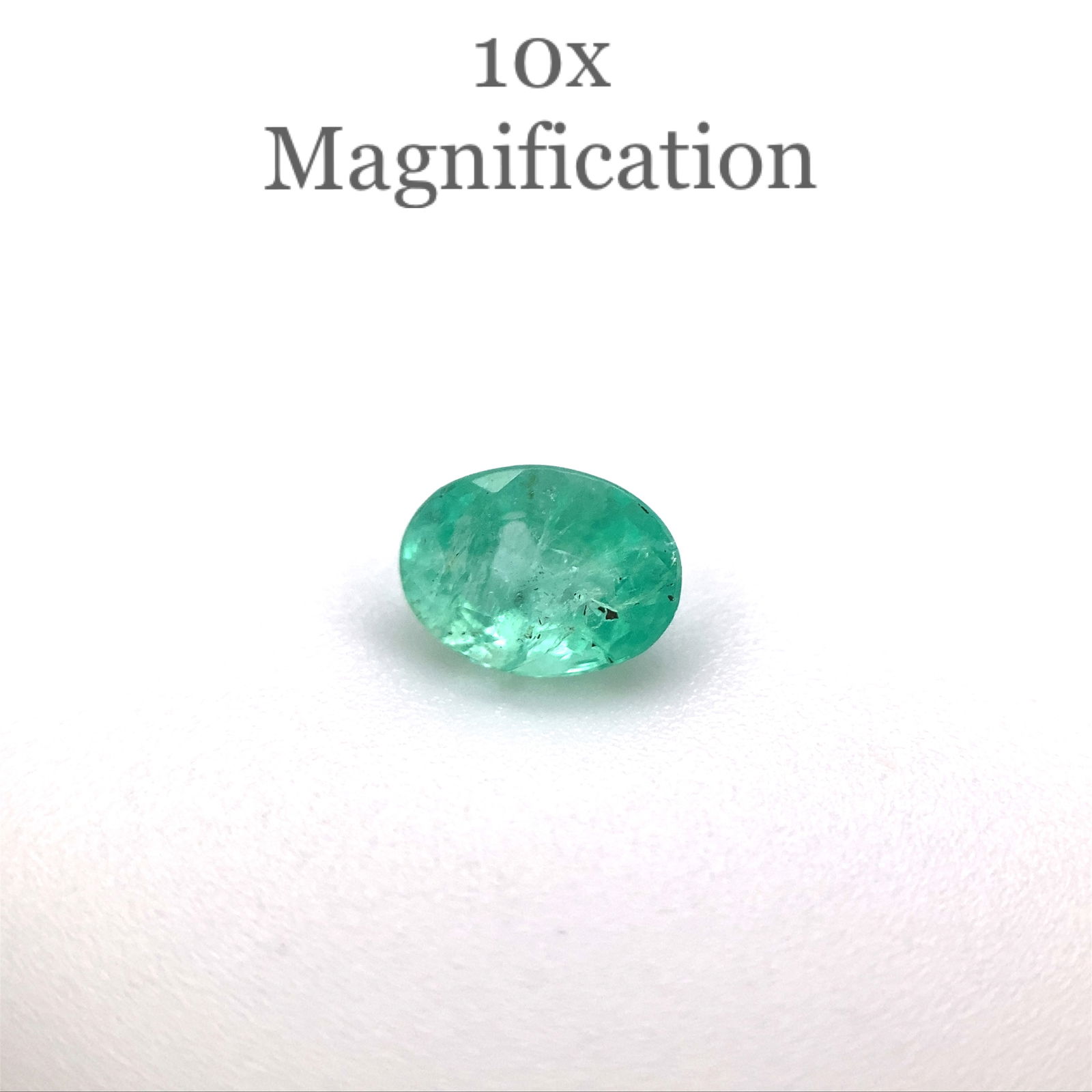 Oval Cut 0.55ct Natural Emerald: Weight: 0.55 cts Shape: Oval Measurements: 6.10 x 4.50 x 3.90 mm Color: Green Clarity: Moderately Included: Inclusions easily visible to the naked/unaided eye. Treatment: Clarity Enhanced with Colorle