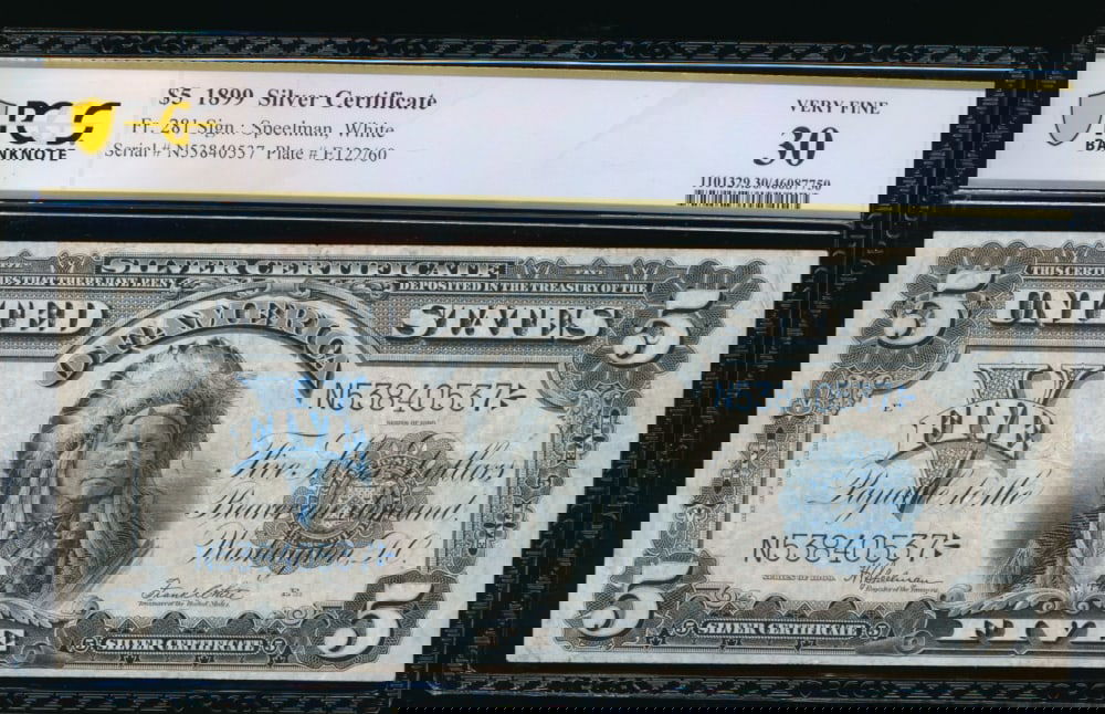 1899 $5 Chief Silver Certificate PCGS 30 (1 of 2)