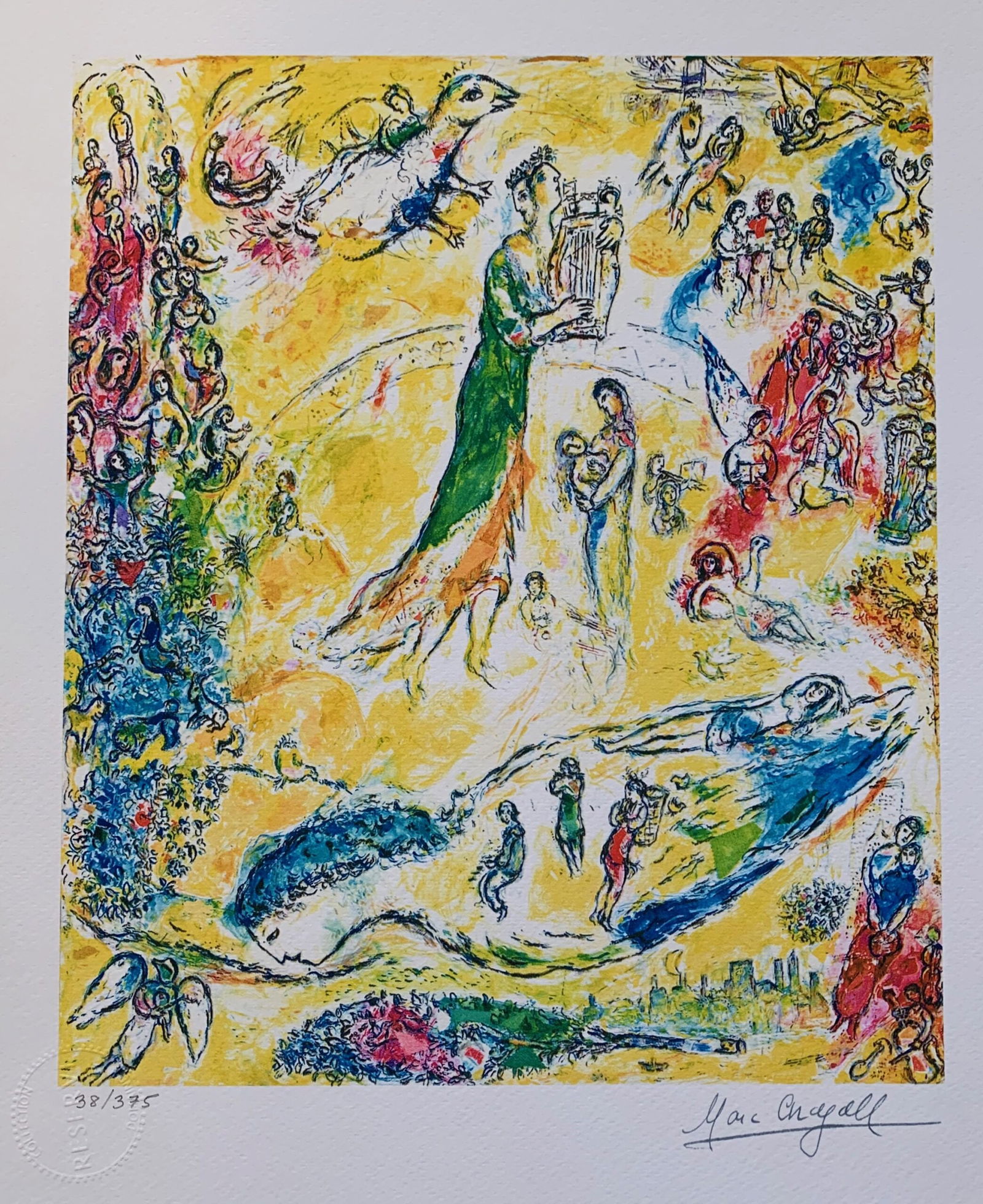 Marc Chagall SORCERER OF MUSIC Limited Edition Facsimile Signed Giclee (1 of 1)