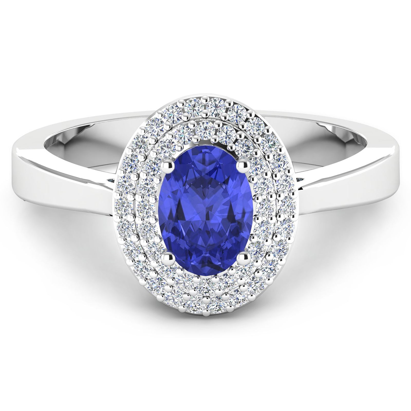 14KT White Gold 0.75ct Tanzanite and Diamond Ring (1 of 4)