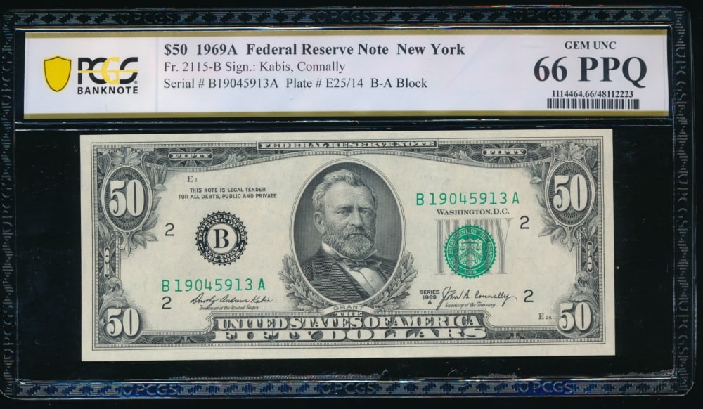 1969A $50 New York FRN PCGS 66PPQ (1 of 2)