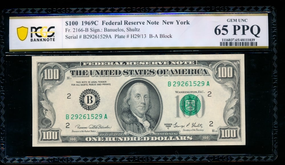 1969C $100 New York FRN PCGS 65PPQ (1 of 2)