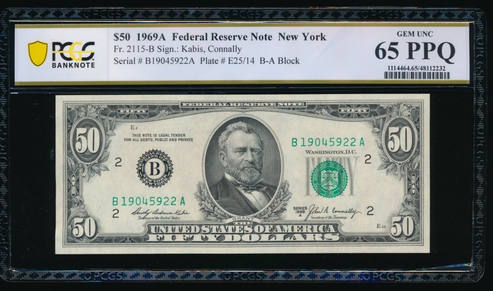 1969A $50 New York FRN PCGS 65PPQ (1 of 2)