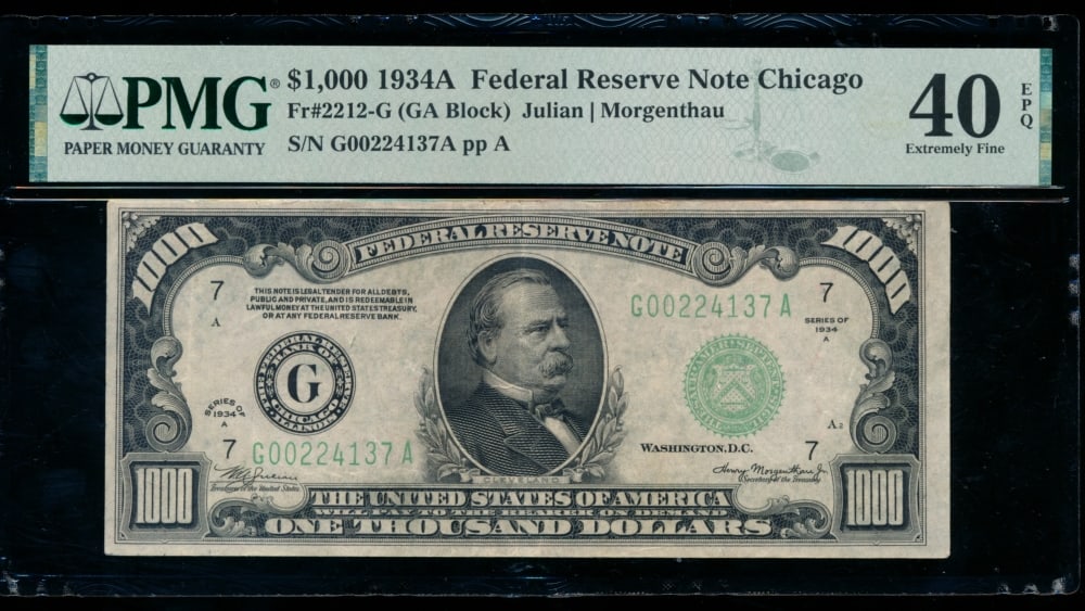 1934A $1000 Chicago FRN PMG 40EPQ (1 of 2)