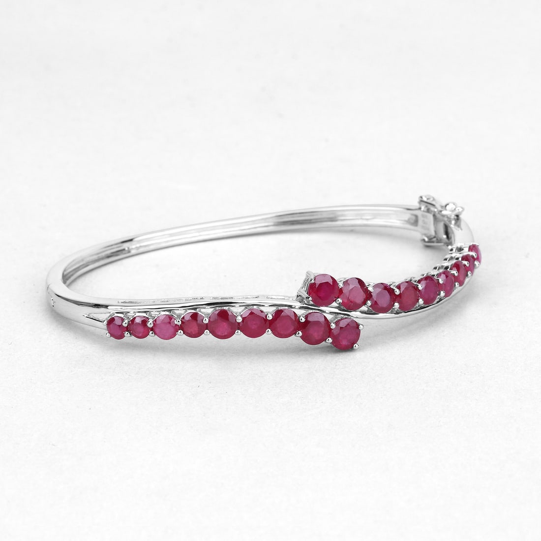 Rhodium Plated 7.48ctw Ruby Bracelet - 3