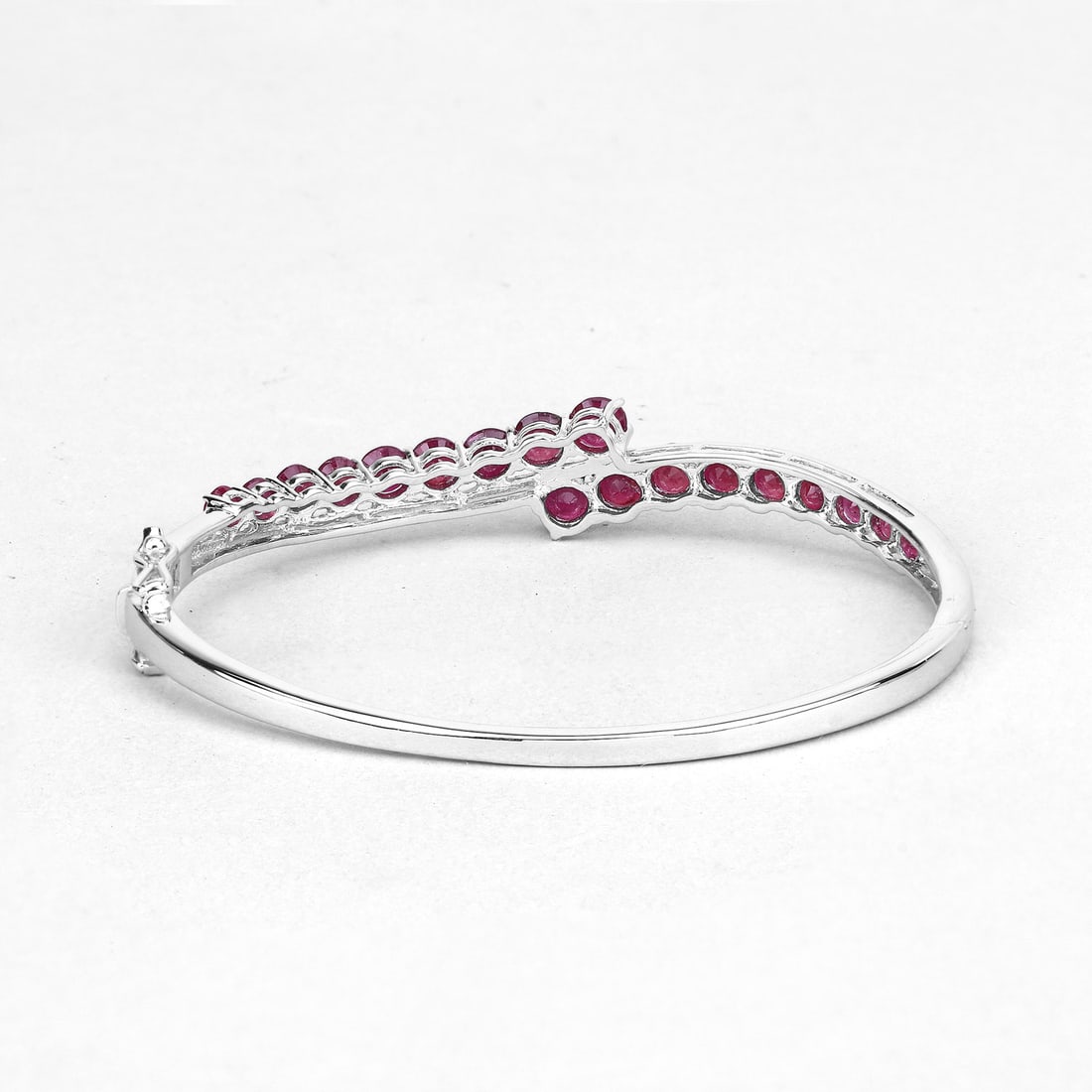Rhodium Plated 7.48ctw Ruby Bracelet - 4