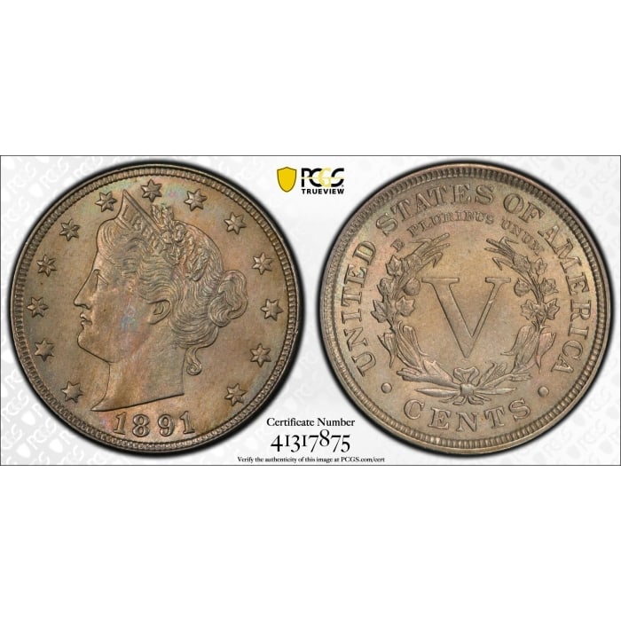 1891 Liberty Nickel PCGS AU58 (1 of 3)