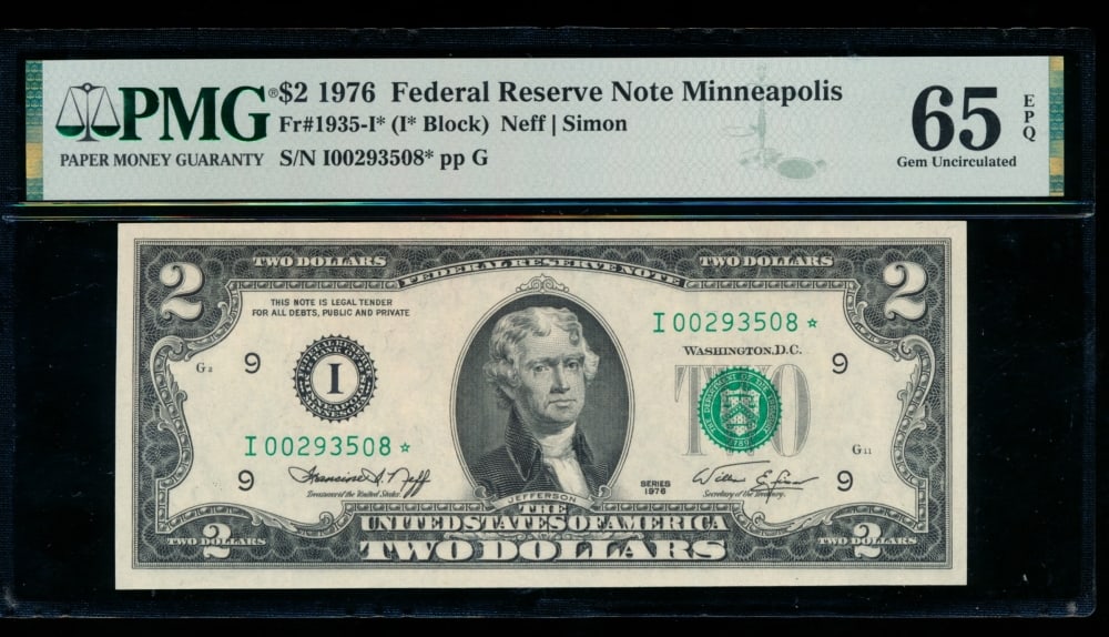 1976 $2 STAR Minneapolis FRN PMG 65EPQ (1 of 2)