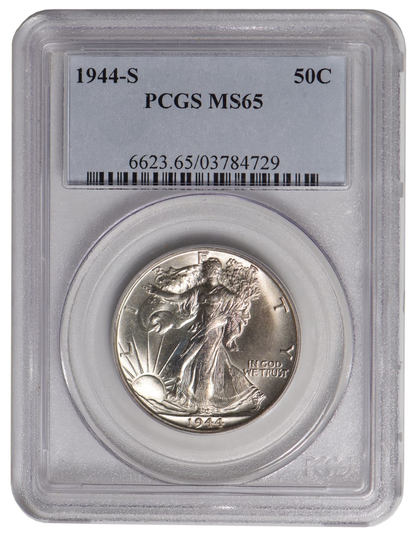 1944-S Walking Liberty Half Dollar PCGS MS65: One 1944-S Walking Liberty Half Dollar PCGS MS65.
