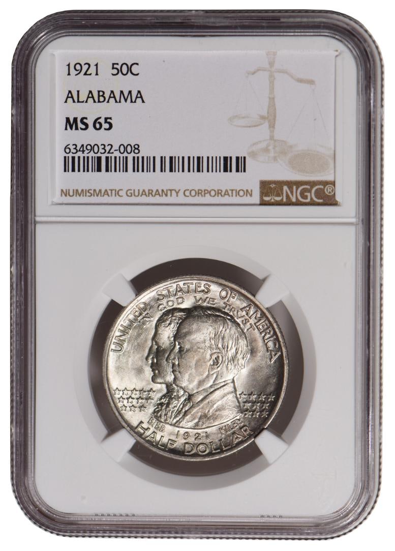 1921 Alabama Centennial Commemorative Half Dollar NGC MS65: One 1921 Alabama Centennial Commemorative Half Dollar NGC MS65.