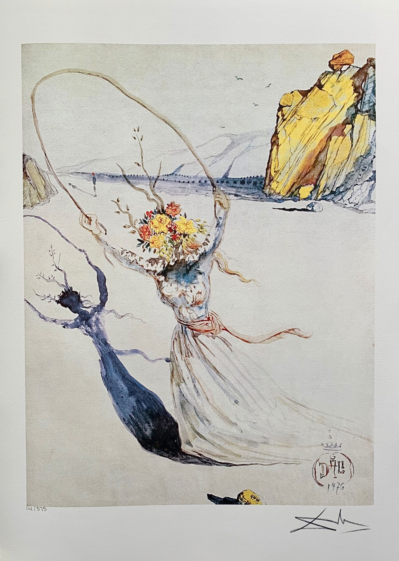 Salvador Dali TRANSCENDENT PASSAGE Facsimile Signed Limited Edition Giclee: This is a limited edition giclee titled TRANSCENDENT PASSAGE by Salvador Dali. This piece is facsimile signed on the lower right. Pencil numbered from an edition of 375. Paper measures 17 inches x 24