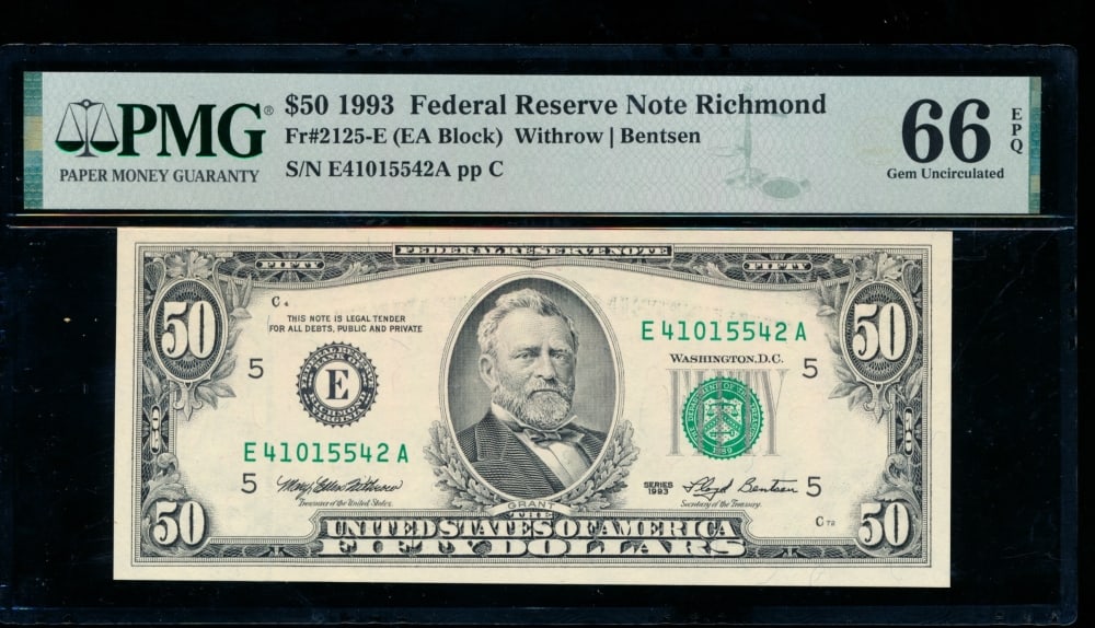 1993 $5 Richmond FRN PMG 66EPQ (1 of 2)