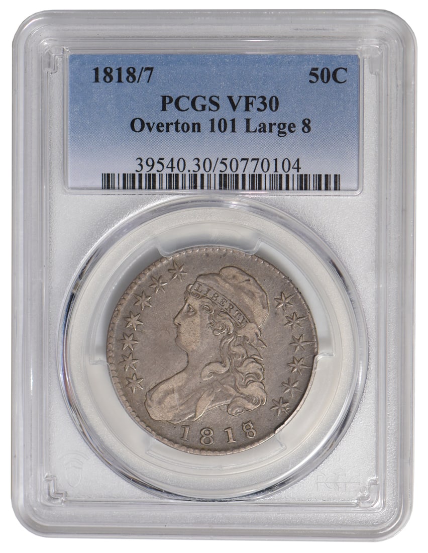 1818/7 Capped Bust Half Dollar PCGS VF30 (1 of 2)