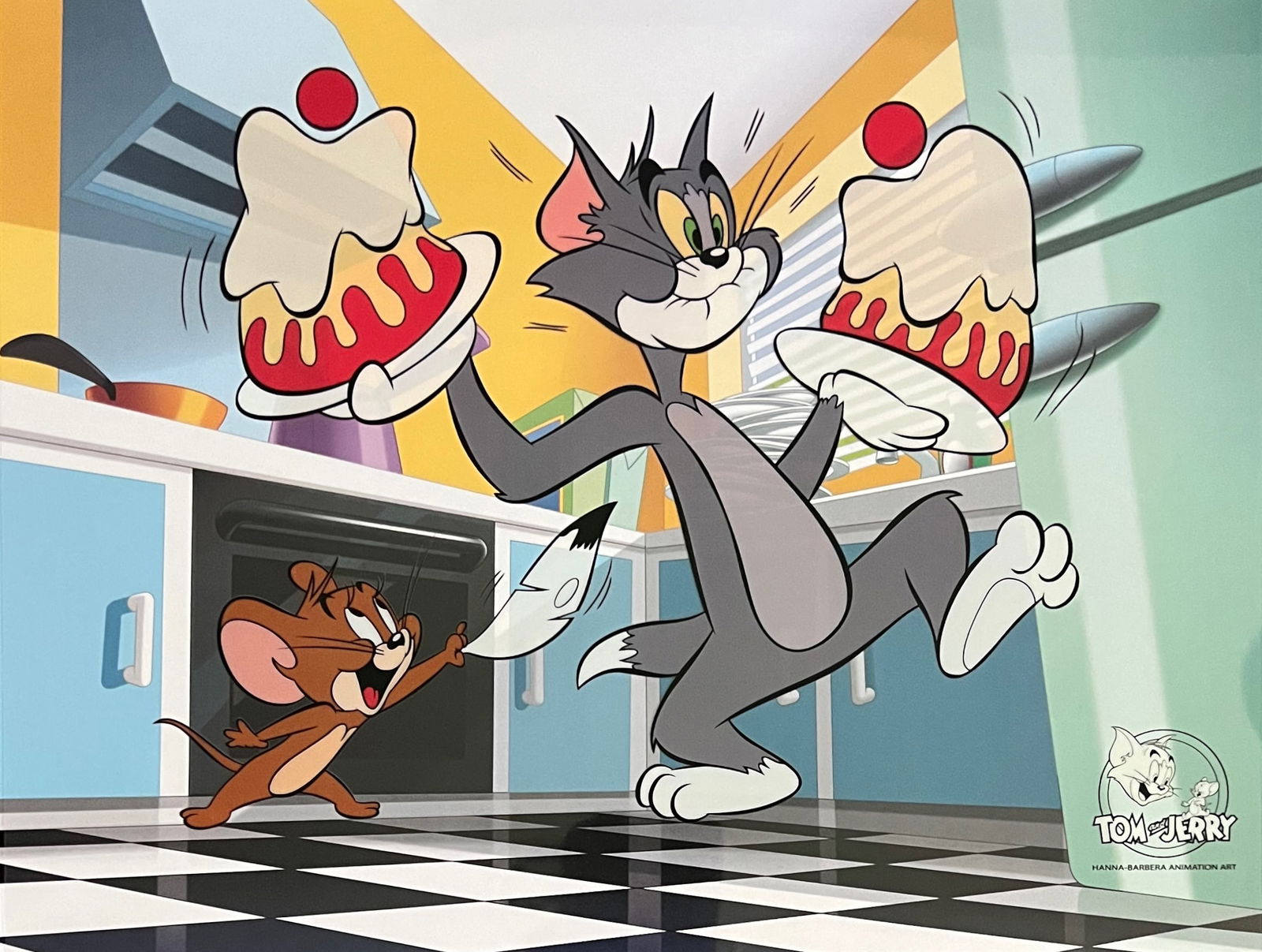 TOM & JERRY Cake Sericel Animation Art Cel Hanna Barbera (1 of 1)