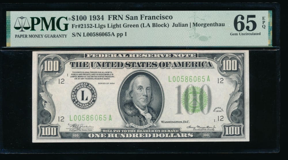 1934 $100 San Francisco FRN PMG 65EPQ (1 of 2)