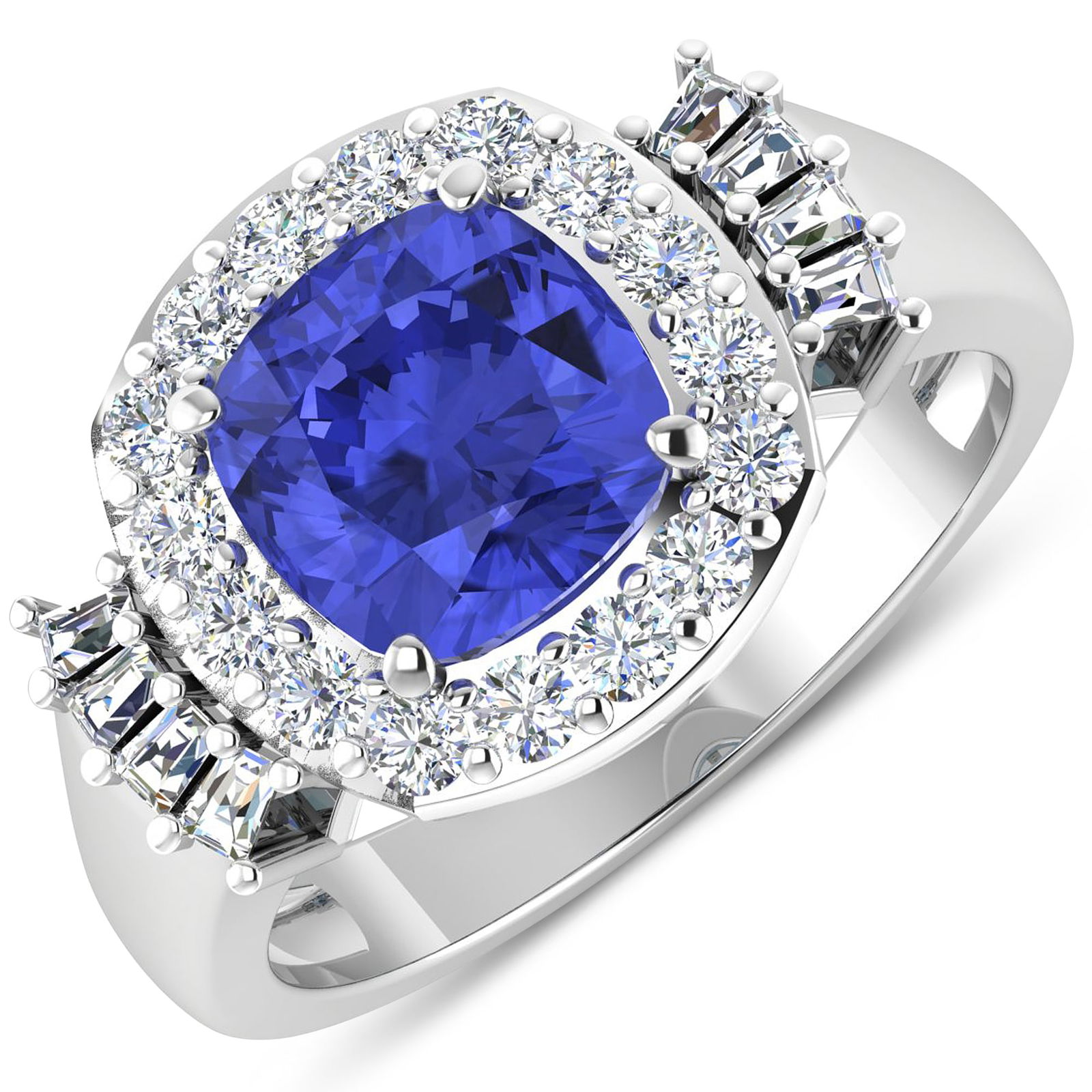 14KT White Gold 1.99ct Tanzanite and Diamond Ring (1 of 4)