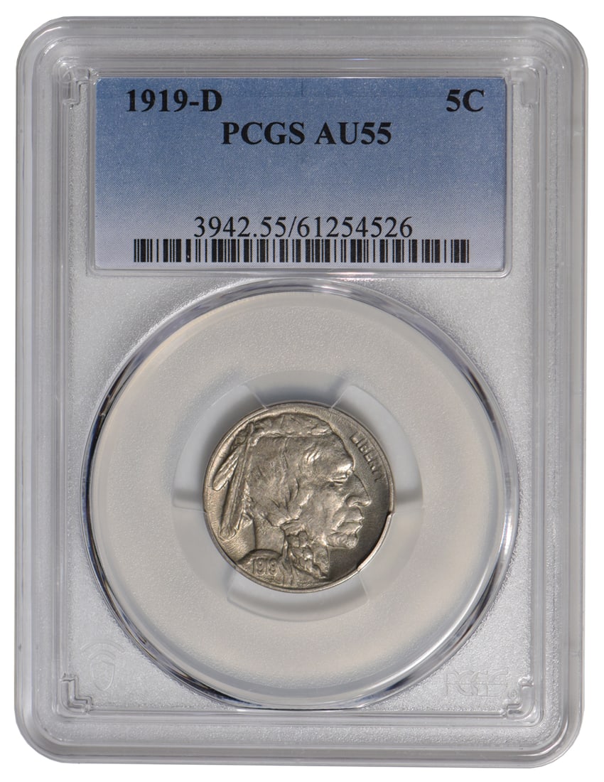 1919-D Buffalo Nickel PCGS AU55 (1 of 2)