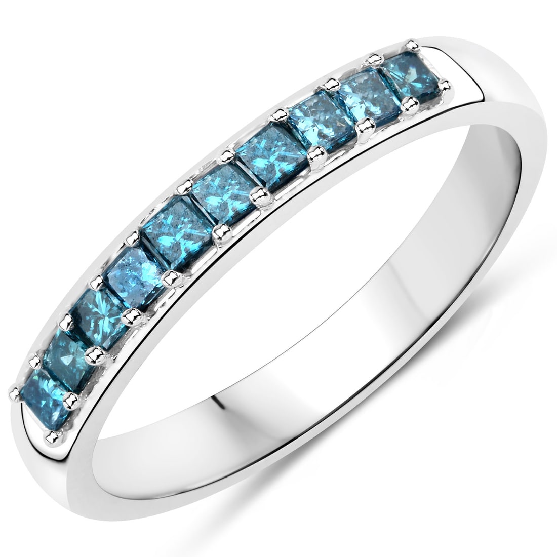 14KT White Gold 0.38ctw Blue Diamond Ring (1 of 4)