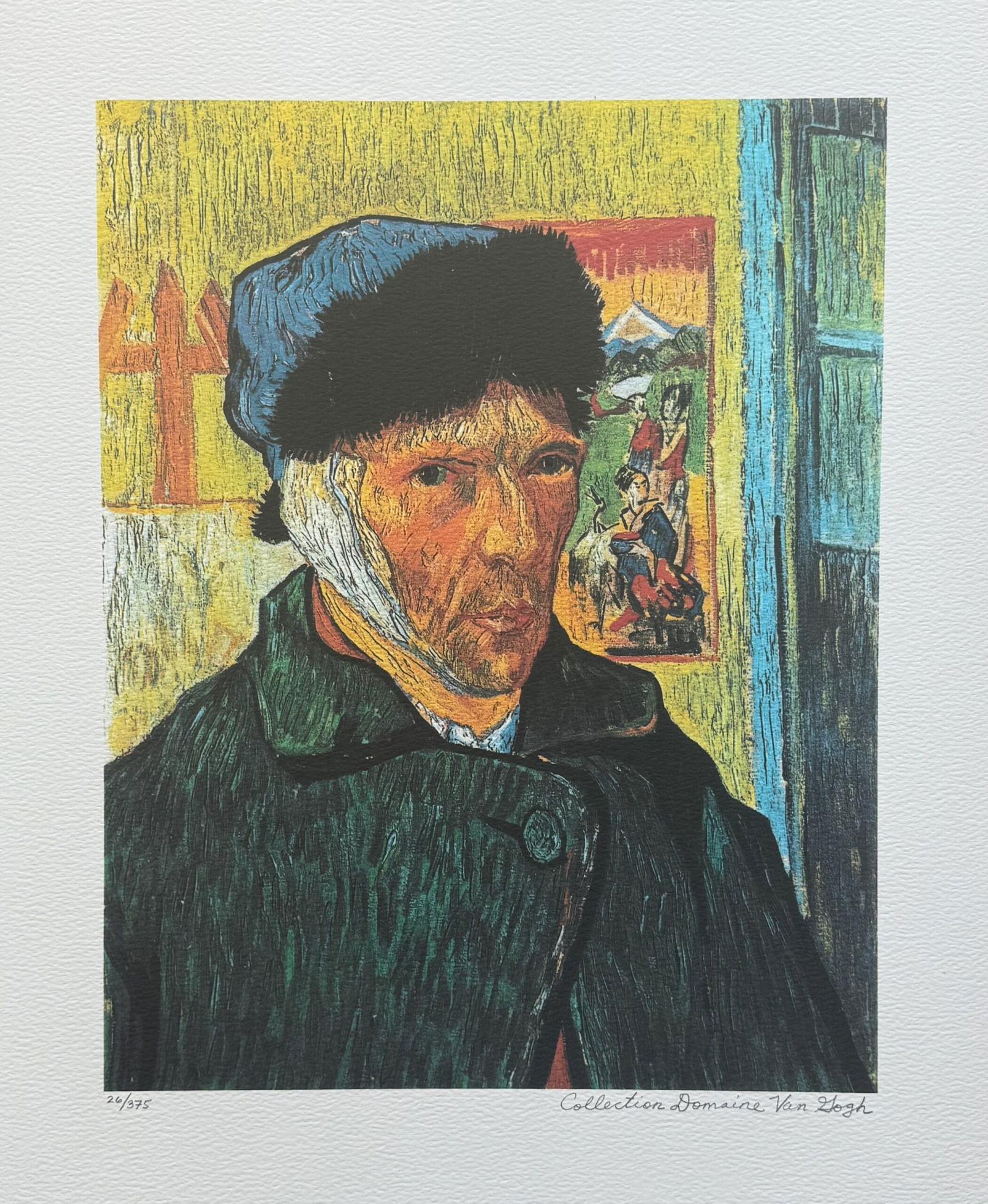Vincent Van Gogh SELF PORTRAIT WITH BANDAGED EAR Estate Signed Limited Edition Giclee (1 of 1)