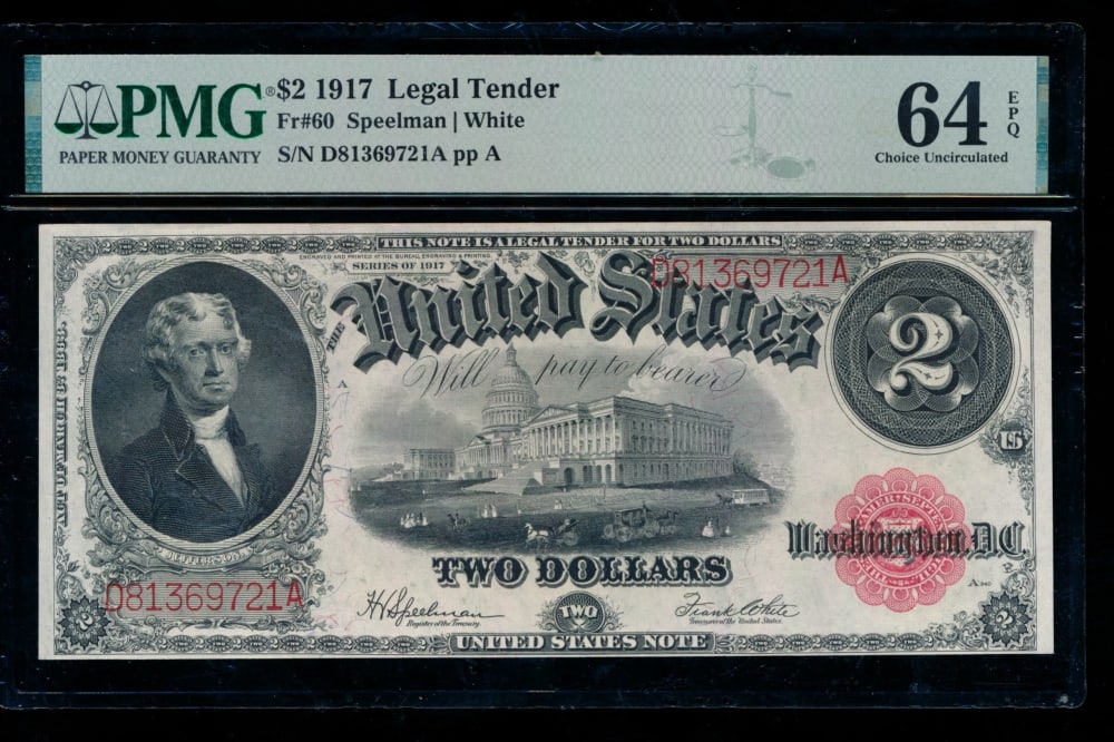 1917 $2 Legal Tender Note PMG 64EPQ (1 of 2)