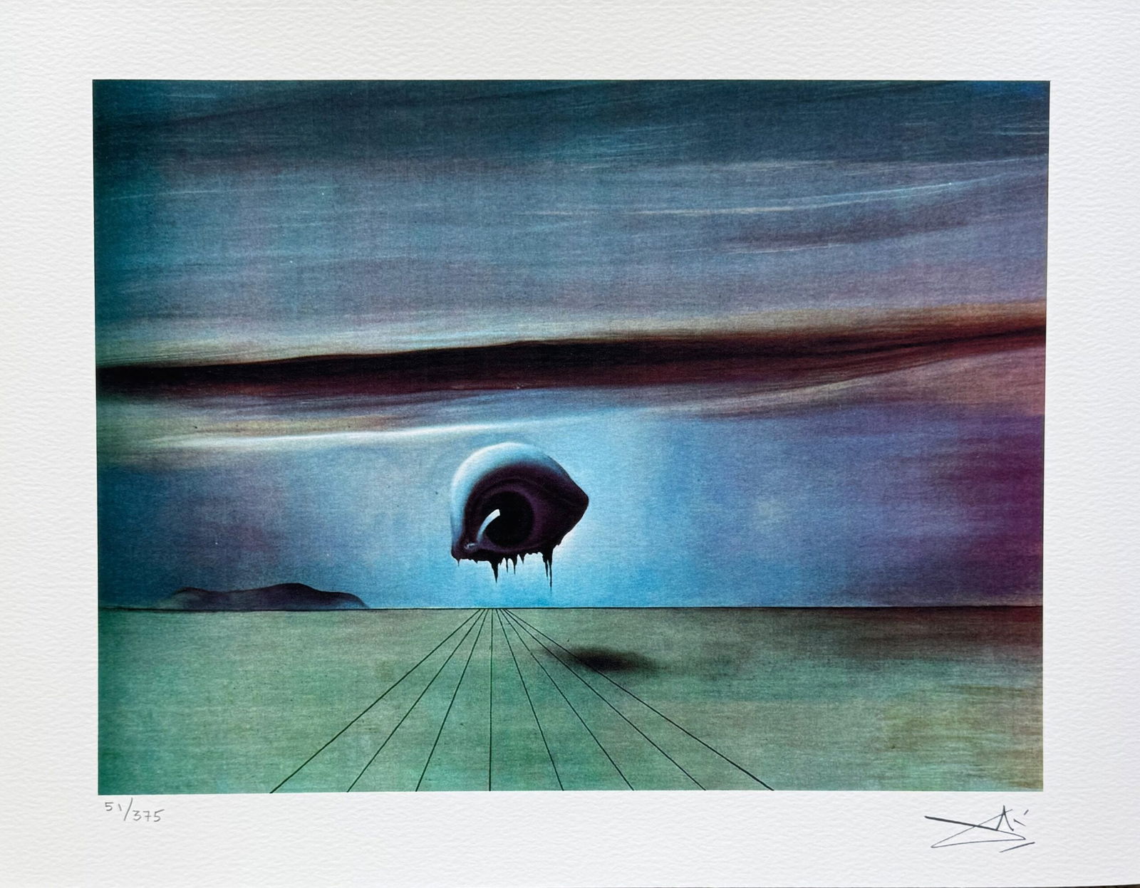 Salvador Dali THE EYE Facsimile Signed & Numbered Giclee: This is a limited edition giclee titled THE EYE by Salvador Dali. This piece is facsimile signed on the lower right. Pencil numbered from an edition of 375. Paper measures 11 inches x 14 inches. Image