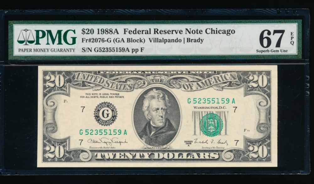 1988A $20 Chicago FRN PMG 67EPQ (1 of 2)