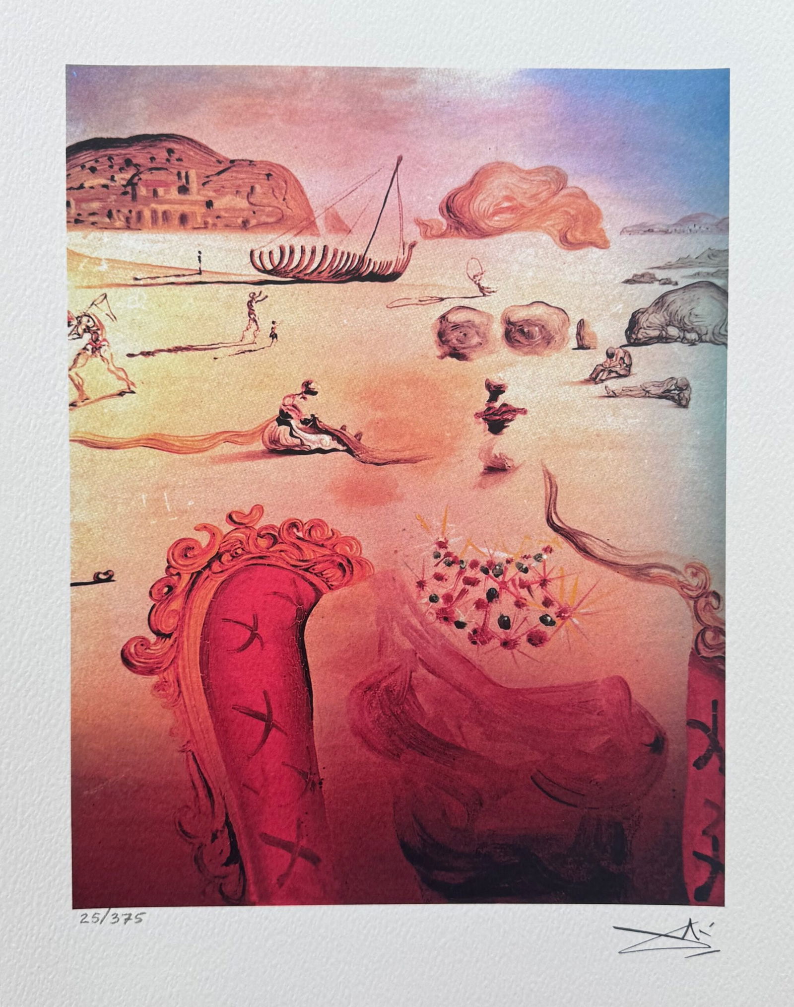 Salvador Dali PARANOIA Facsimile Signed & Numbered Giclee: This is a limited edition giclee titled PARANOIA by Salvador Dali. This piece is facsimile signed on the lower right. Pencil numbered from an edition of 375. Paper with border measures 16 inches x 12