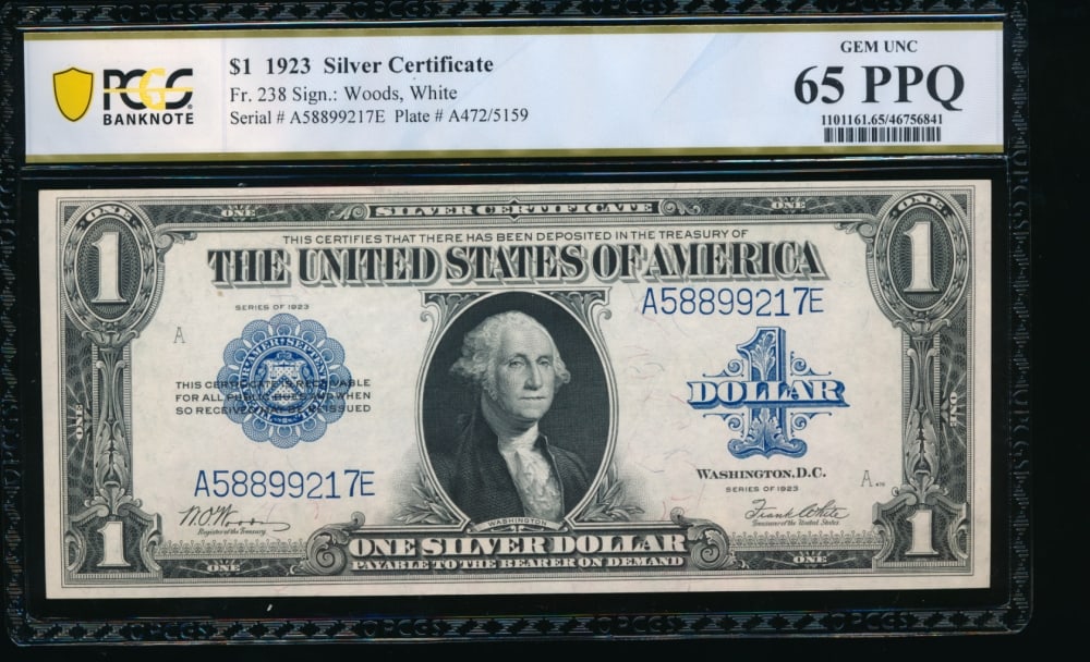 1923 $1 Silver Certificate PCGS 65PPQ (1 of 2)