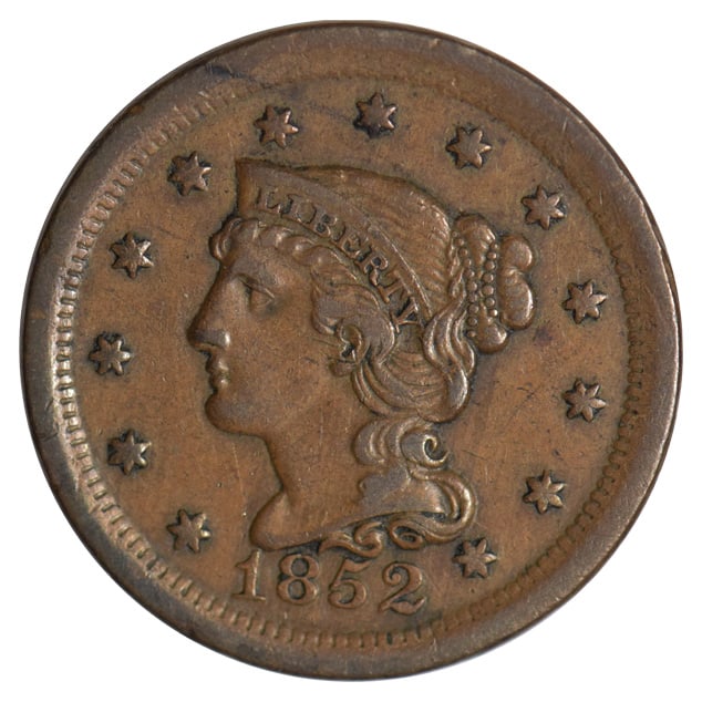 1852 Braided Hair Large Cent (1 of 2)