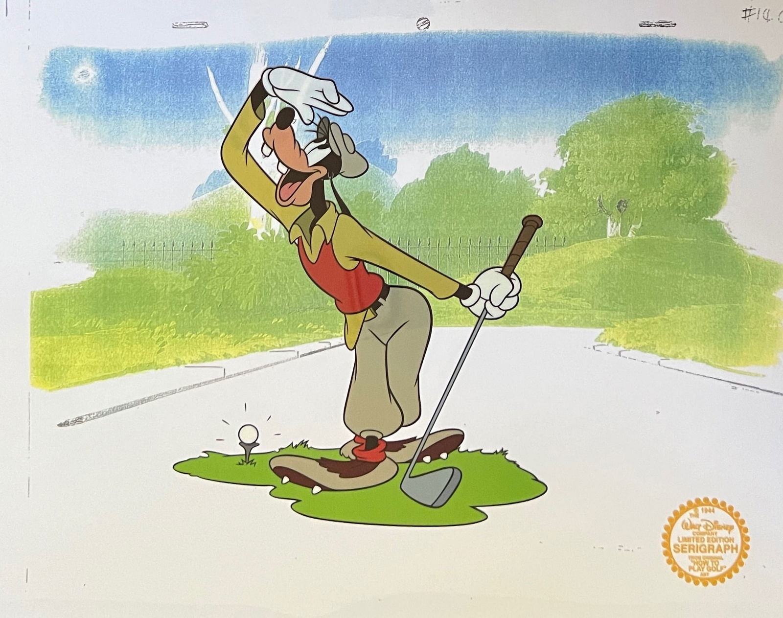 DISNEY GOOFY GOLF Limited Edition Sericel Animation Art Cel: This is a Limited Edition Serigraph Cel titled How to Play Golf. From Walt Disney Studios. Disneys own artists have selected this scene from the original animation drawings used to produce the classic