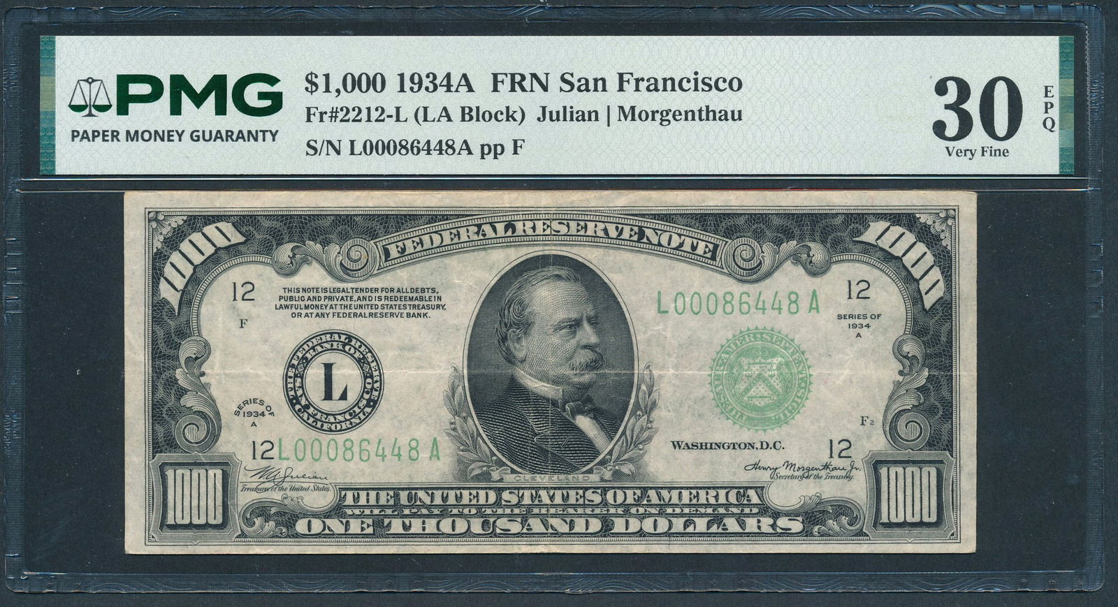 1934A $1000 San Francisco FRN PMG 30EPQ (1 of 2)