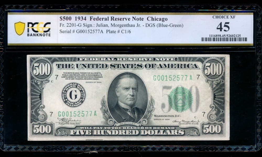 1934 $500 Chicago FRN PCGS 45 (1 of 2)