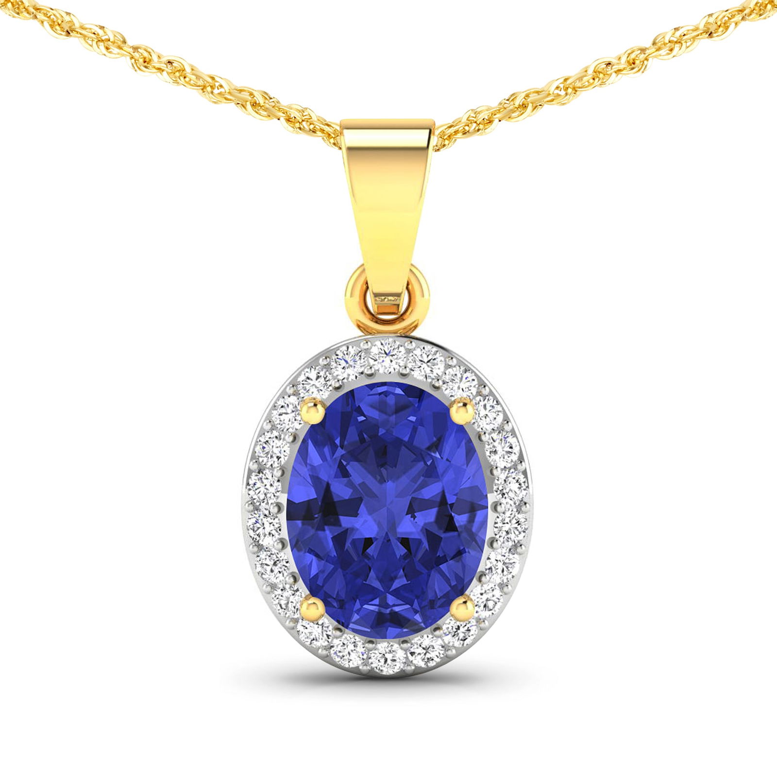 14KT Yellow Gold 1.6ctw Tanzanite and Diamond Pendant (1 of 3)
