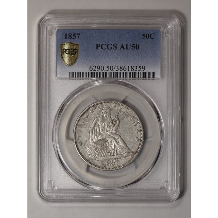 1857 Seated Liberty Half Dollar PCGS AU50 (1 of 2)
