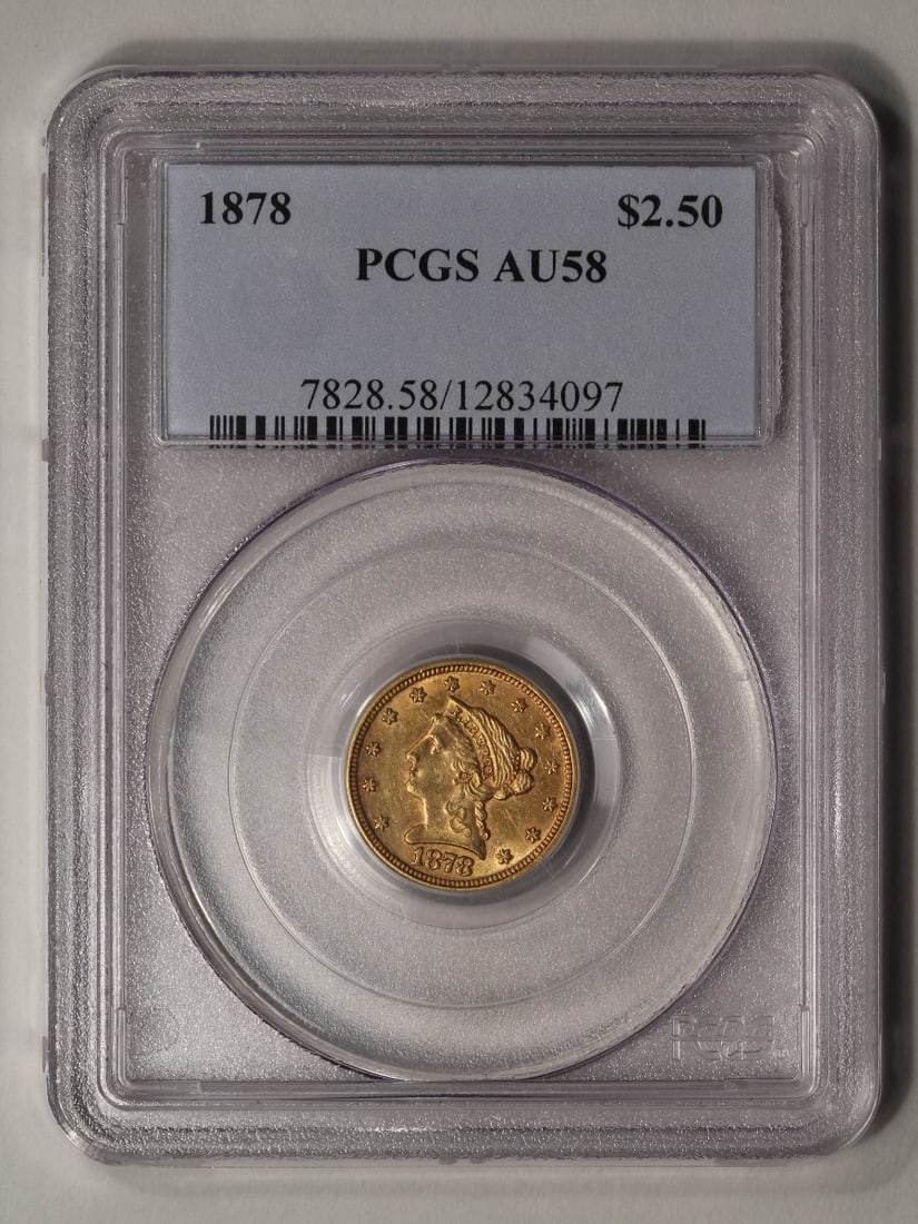 1878 $2.5 Liberty Head Quarter Eagle Gold Coin PCGS AU58 (1 of 2)