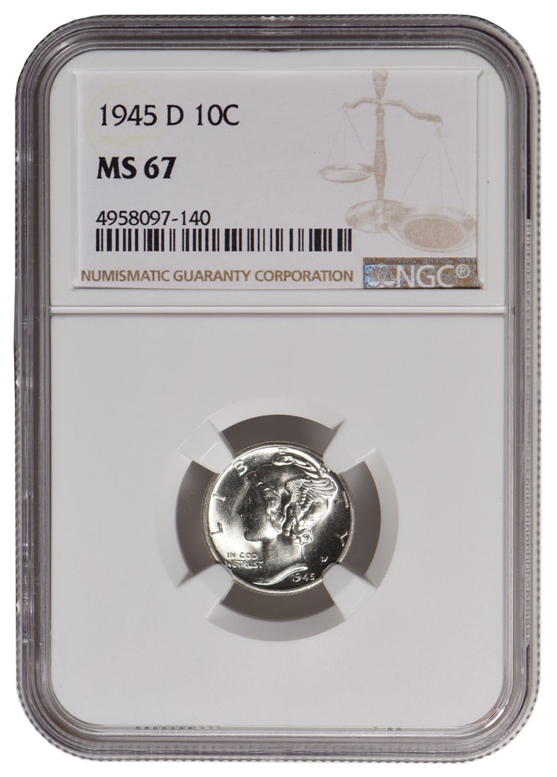 1945-D Mercury Dime NGC MS67 (1 of 2)